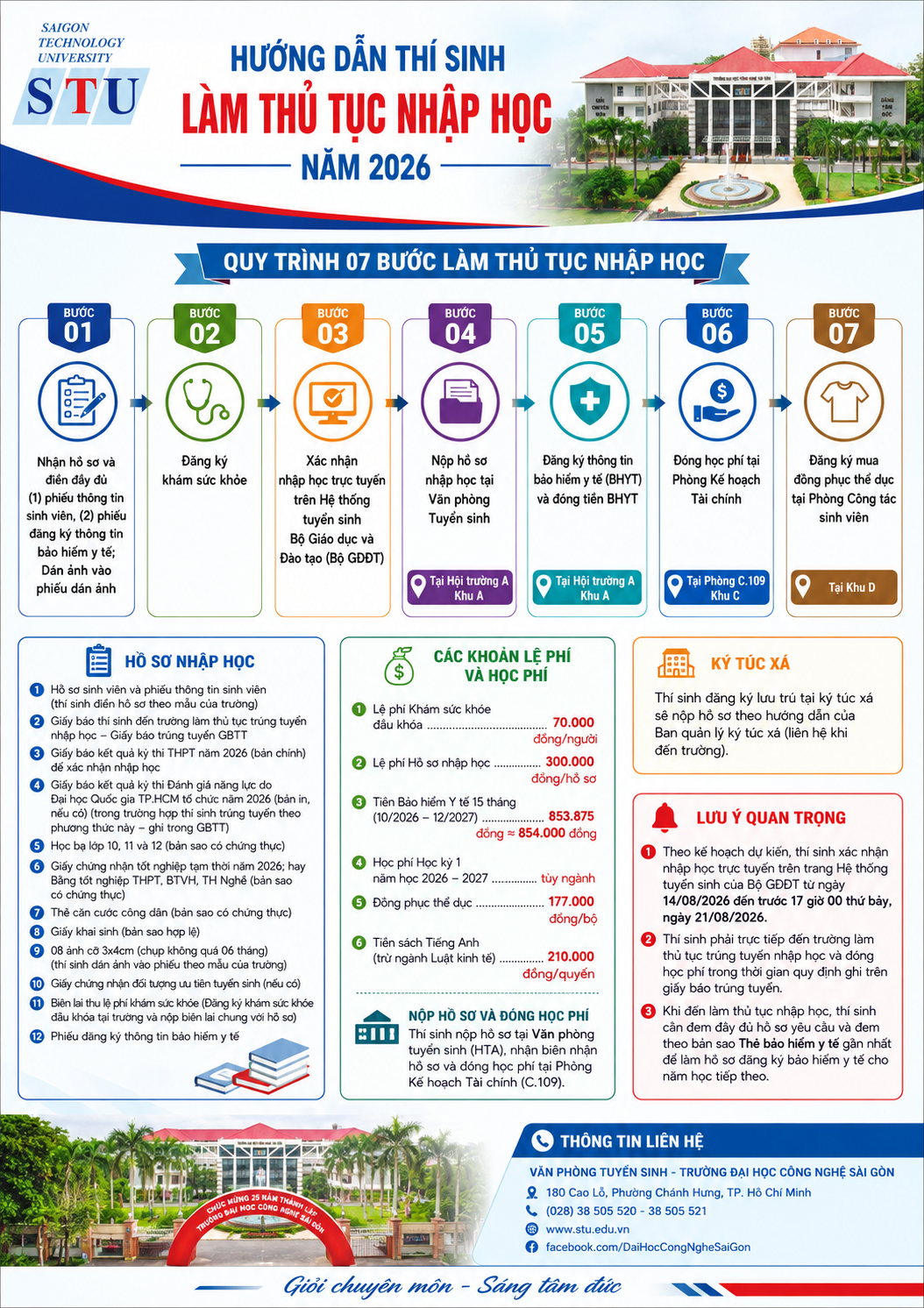 Hướng dẫn làm thủ tục nhập học năm 2026